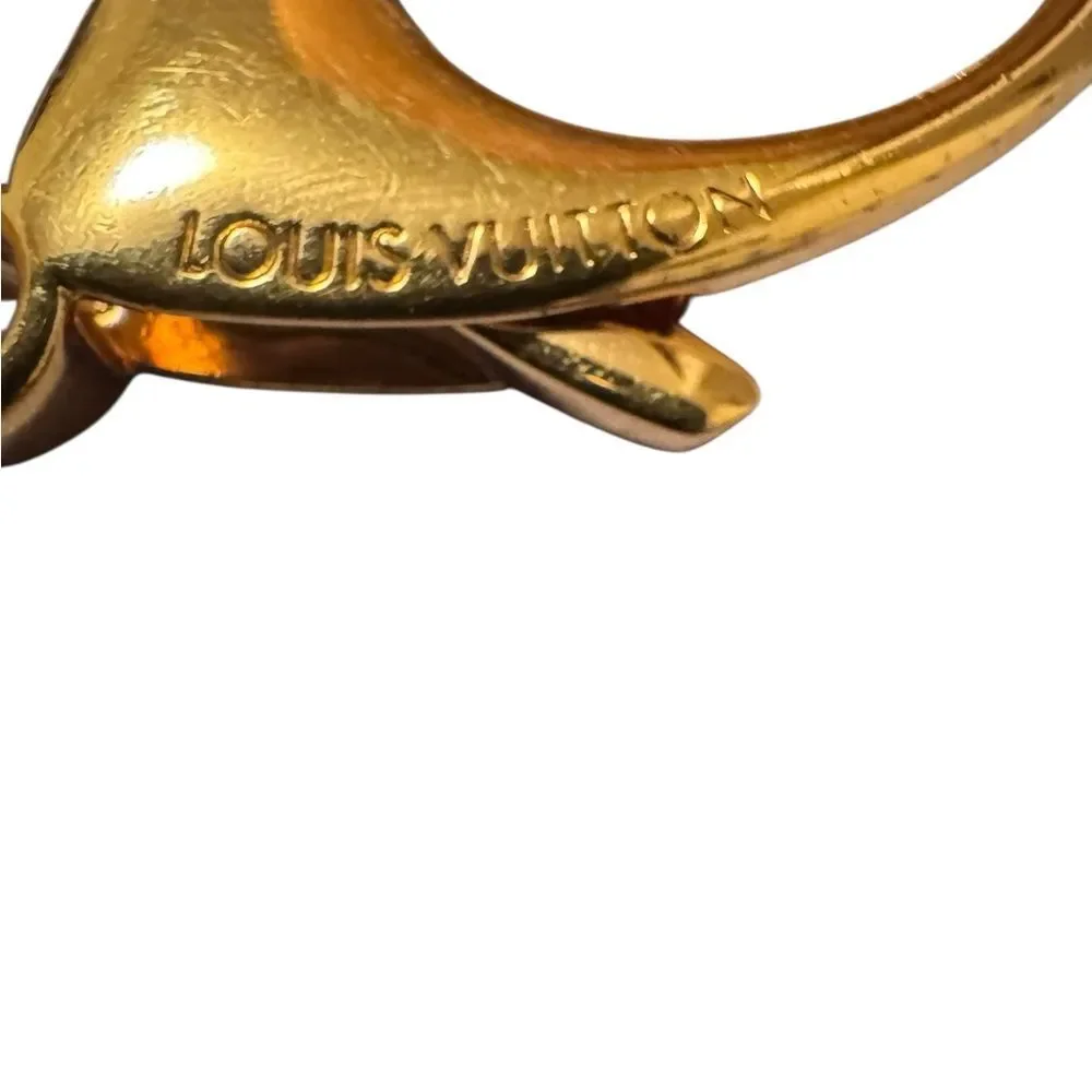 Louis Vuitton Gold LV Bijoux Sac Coeur Hearts Keychain Bag Charm Keyring